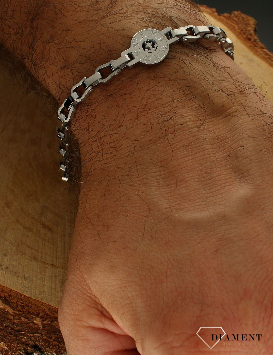 Bransoletka męska stalowa Nomination Italy Manvision z symbolem kotwicy 133007 001.png